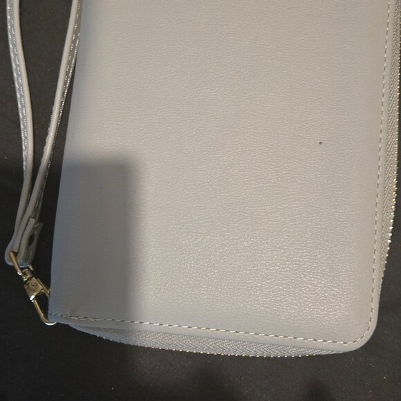 LARGE SIZE : CLUCI GRAY WOMENS 16 SLOT WALLET WRISTLET - Picture 3 of 7